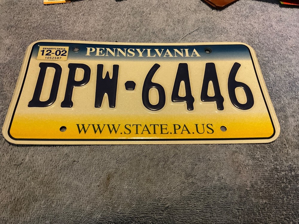 Pennsylvania License Plate 2002 DPW-6446