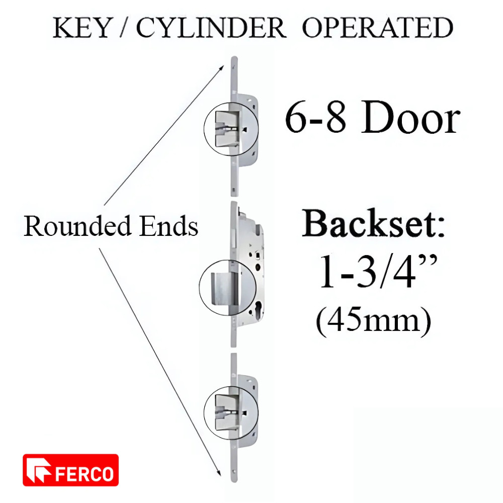 Secury Automatic Multipoint Lock Key Operated 45mm Backset 92mm PZ Gear Driven