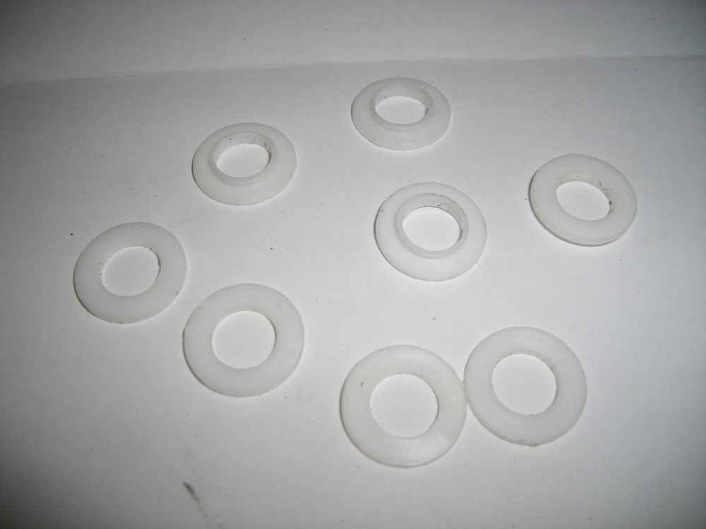 3/8" Shoulder Washer, white plastic 4 sets