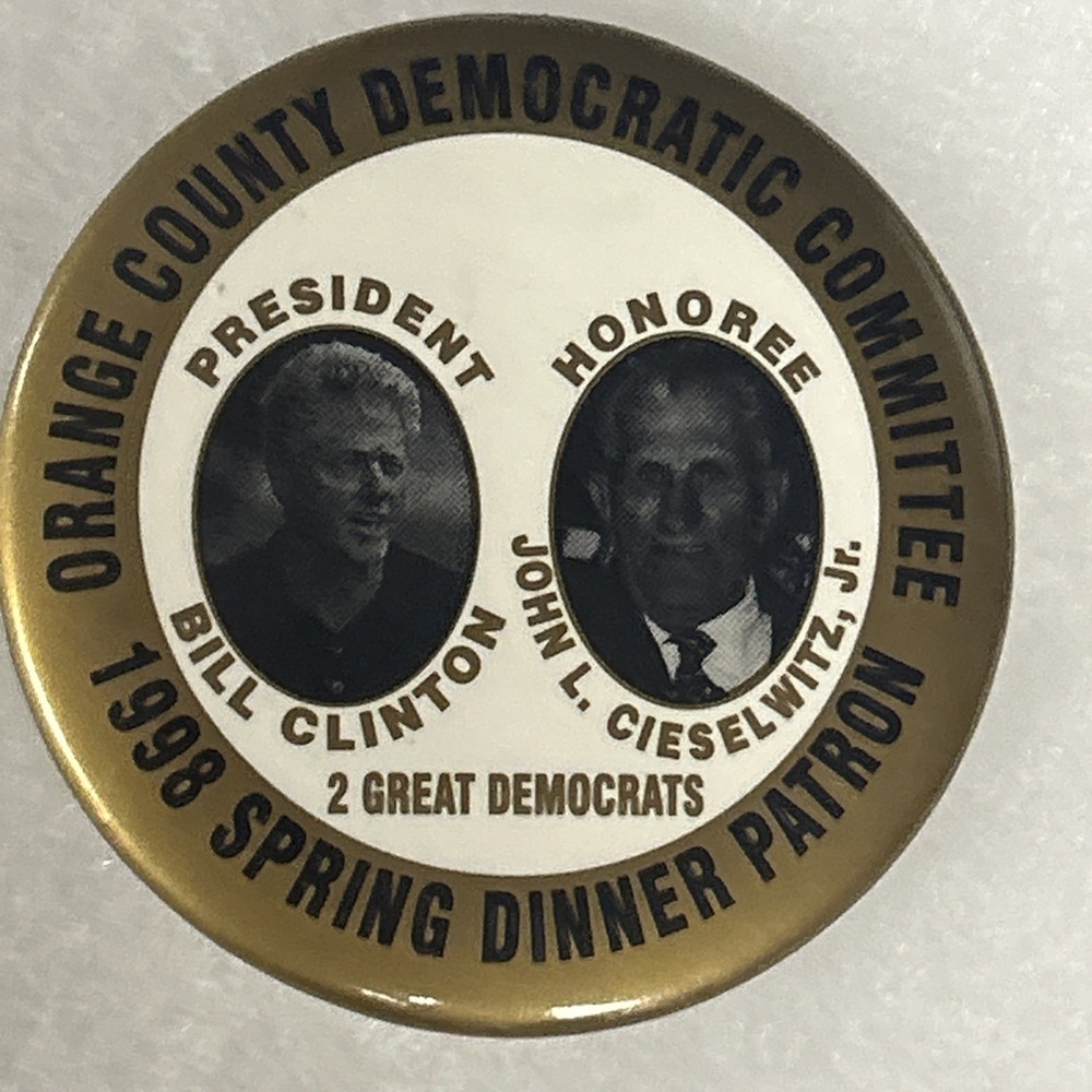 Orange County Democratic Committee 1998 Spring Dinner Bill Clinton  2” pinback