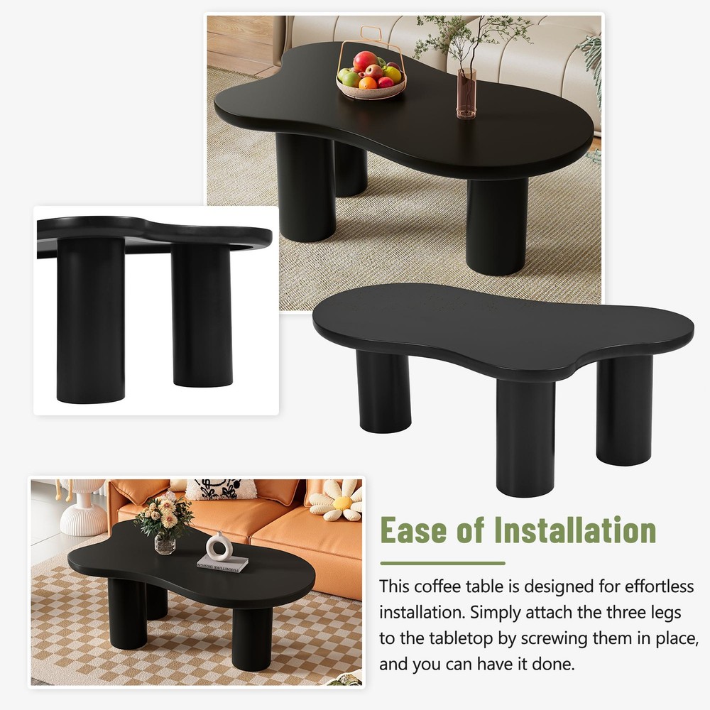 Vinsetto Cloud Coffee Table with 1.5" Thick Tabletop