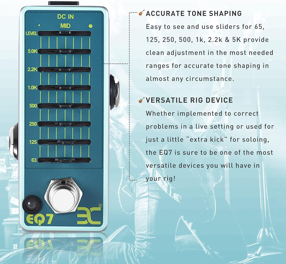 7 Band EQ Equalizer Mini Guitar Pedal