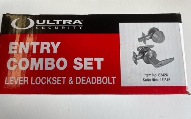 Door Lockset Combo Lever Handle Nickel Deadbolt
