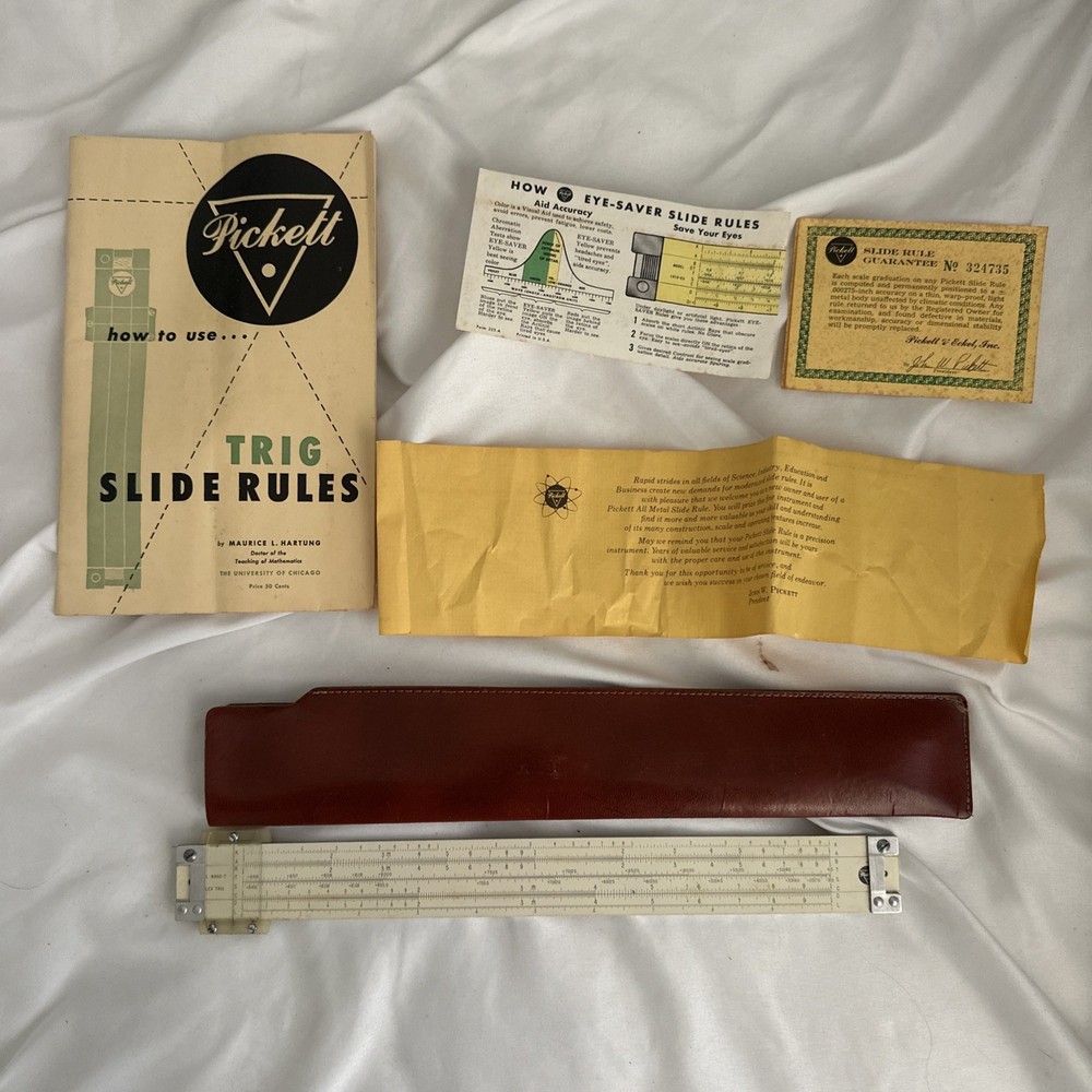 Pickett Trig Slide Rule In Original Box