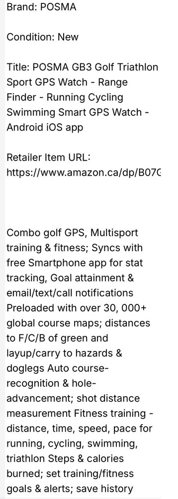 POSMA GB3 Golf Triathlon