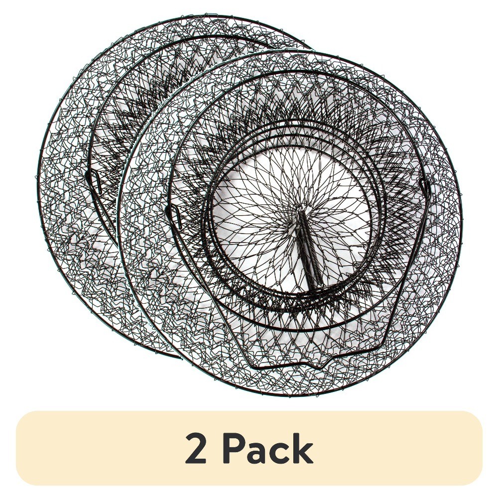 Collapsible Fish Basket Foldable Fishing Net Keep Catch Container 2 Pack