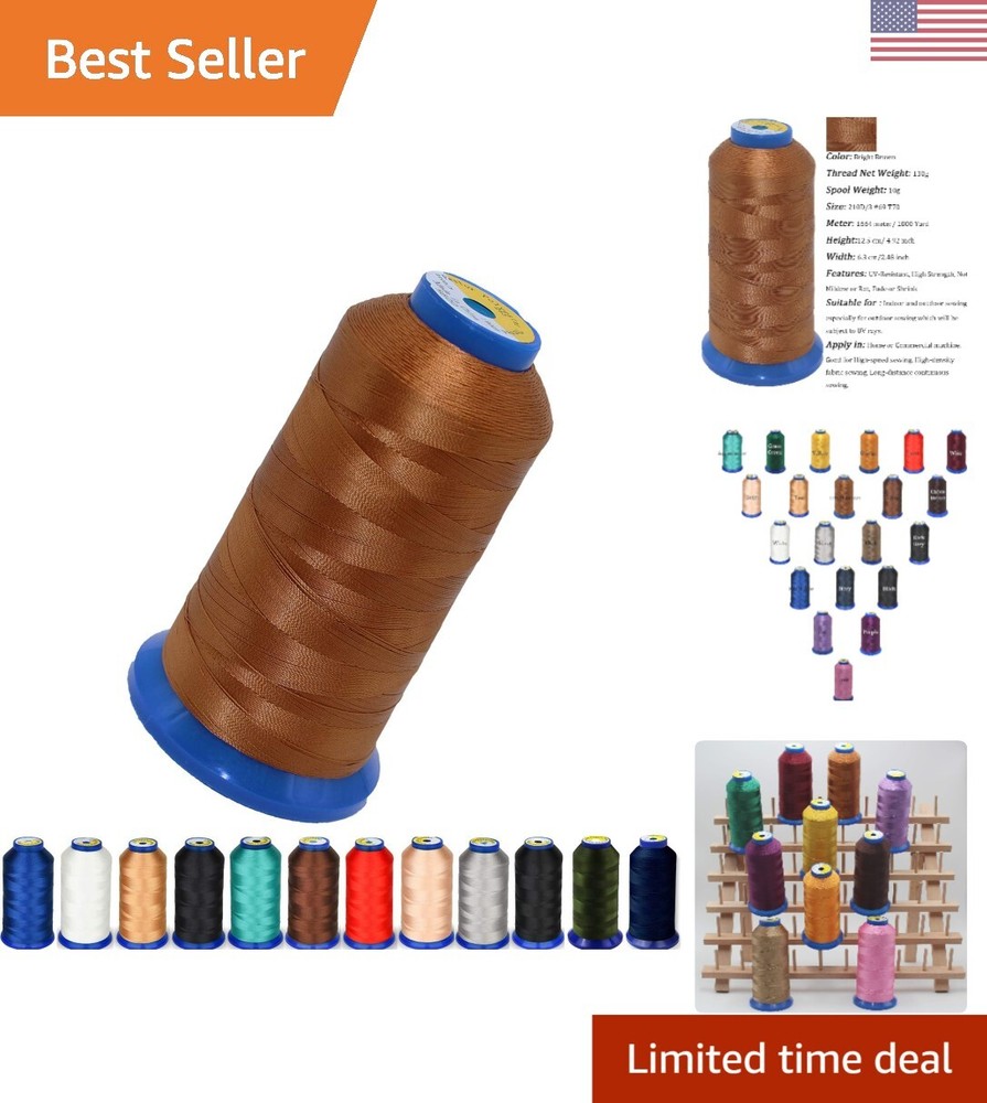Premium 210D/3 Polyester Thread Spool - Perfect for Upholstery & DIY Crafts
