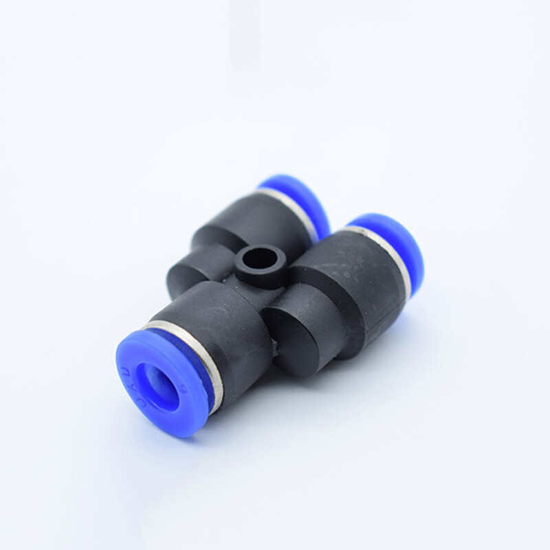 Plastic Y-type Tee Air Push in Fitting 3-Way Quick Pneumatic Connector Equal Ø