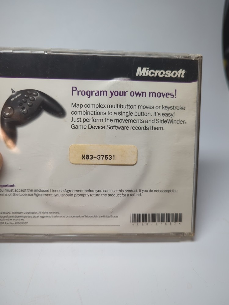 Microsoft SideWinder Gamepad manual + Controller software Excellent Condition