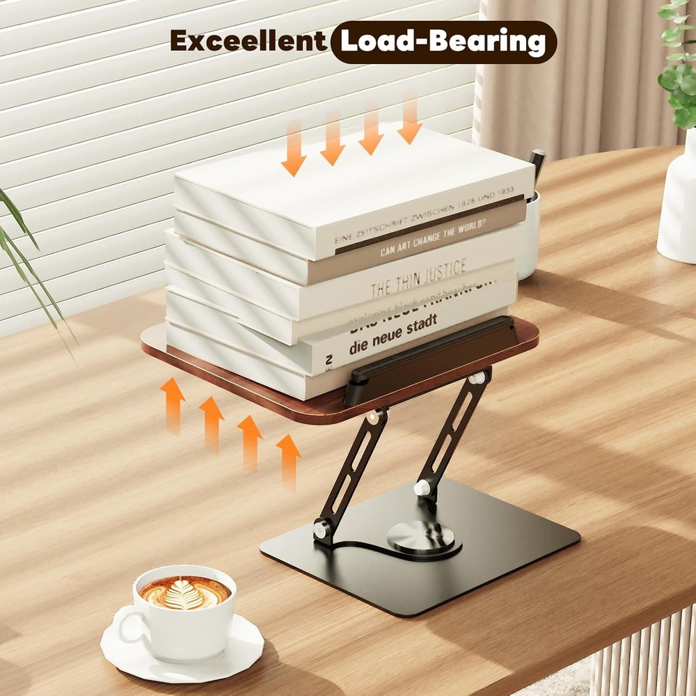 Book Stand for Reading, Adjustable Book Holder with 360°Rotating Bases, Ergonom