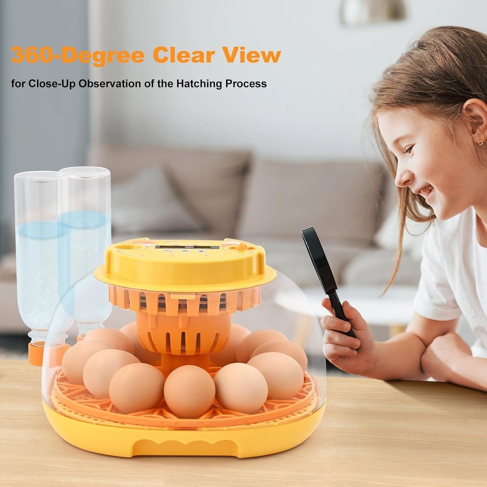 Egg Incubator for Hatching Chicks, Automatic Egg Turner Holds 12 Eggs, Smart ...