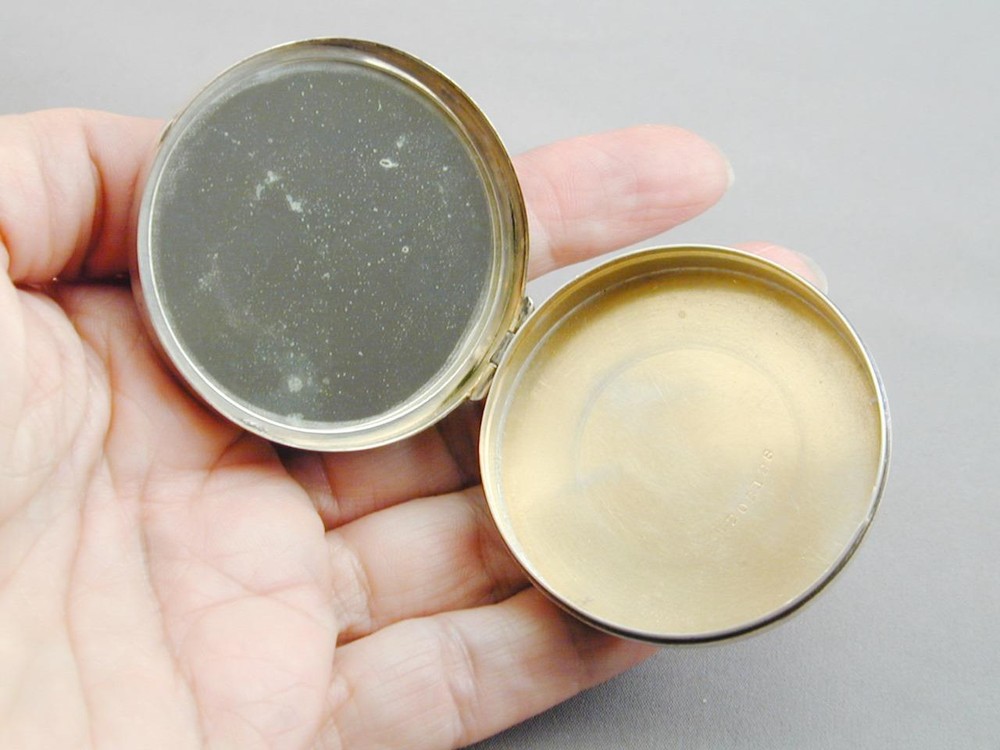 Antique Ornate Elgin AM Sterling Chatelaine Compact With Mirror