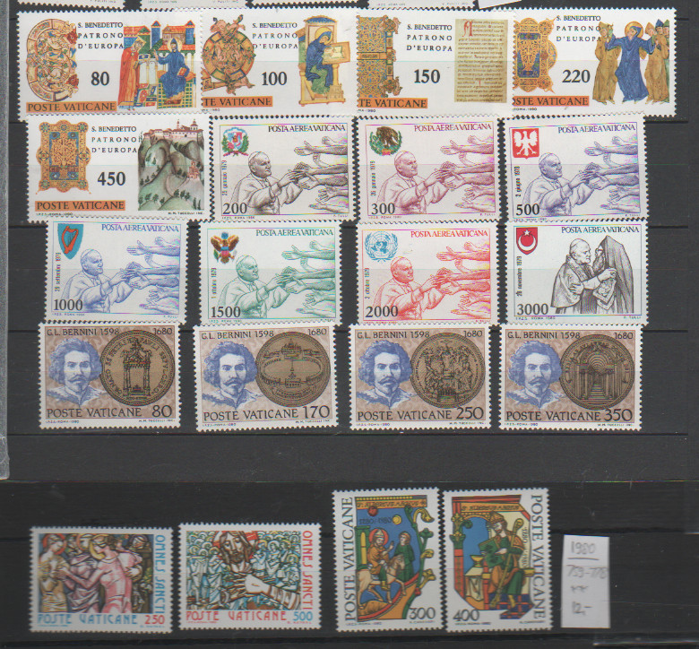 Vatican Vintage 1980 Complete MNH