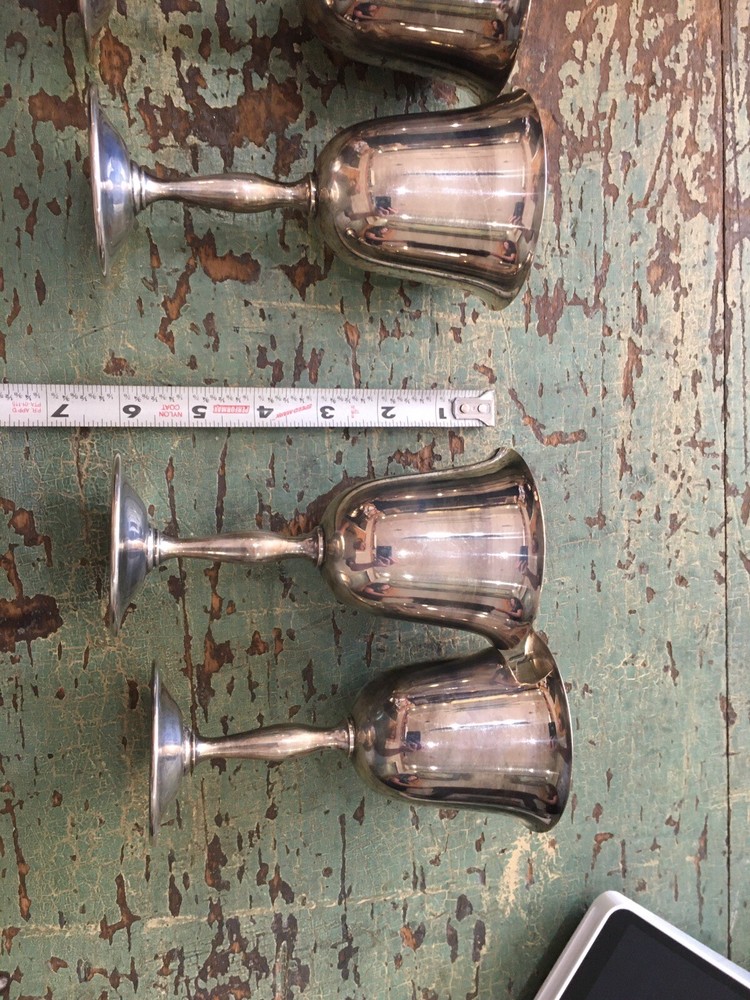 Antique Silver Plated Goblets 3 In Diameter