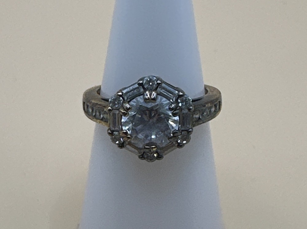 Copper Tone 925 Sterling Silver Engagement Style Ring /Size 7