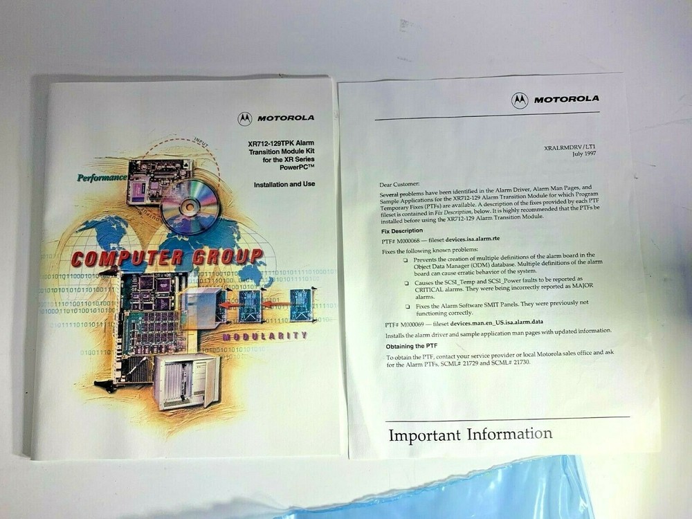 MOTOROLA 105339 TRANSITION MODULE SN: 4935594