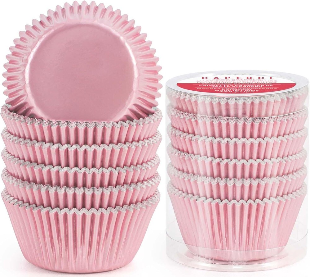 Caperci Pink Foil Cupcake Muffin Liners Standard Size Baking Cups