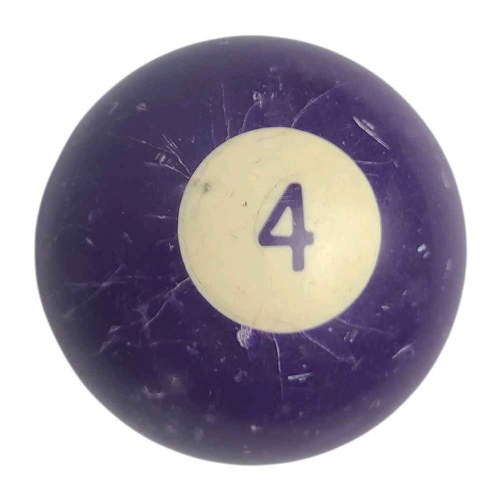 Vintage Colored Number 4 Purple Solid Replacement Pool Ball Billiard