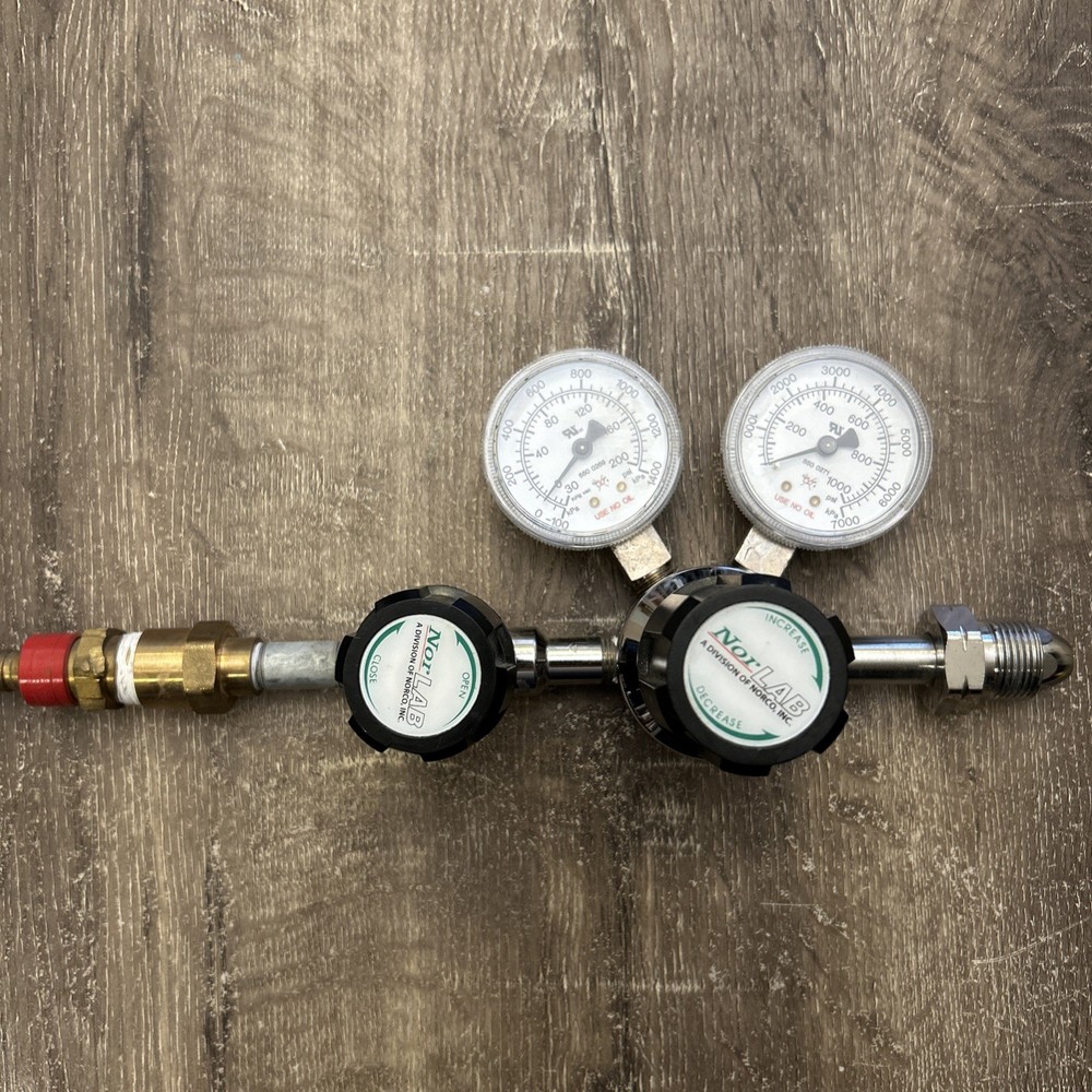 NOR Lab Regulator 0-200 0-1000 PSI Brass