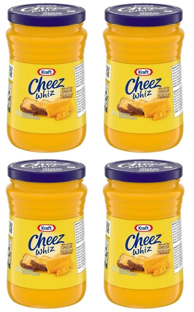 Cheez Whiz Cheese Spread, 450g Jar (4 Pack)