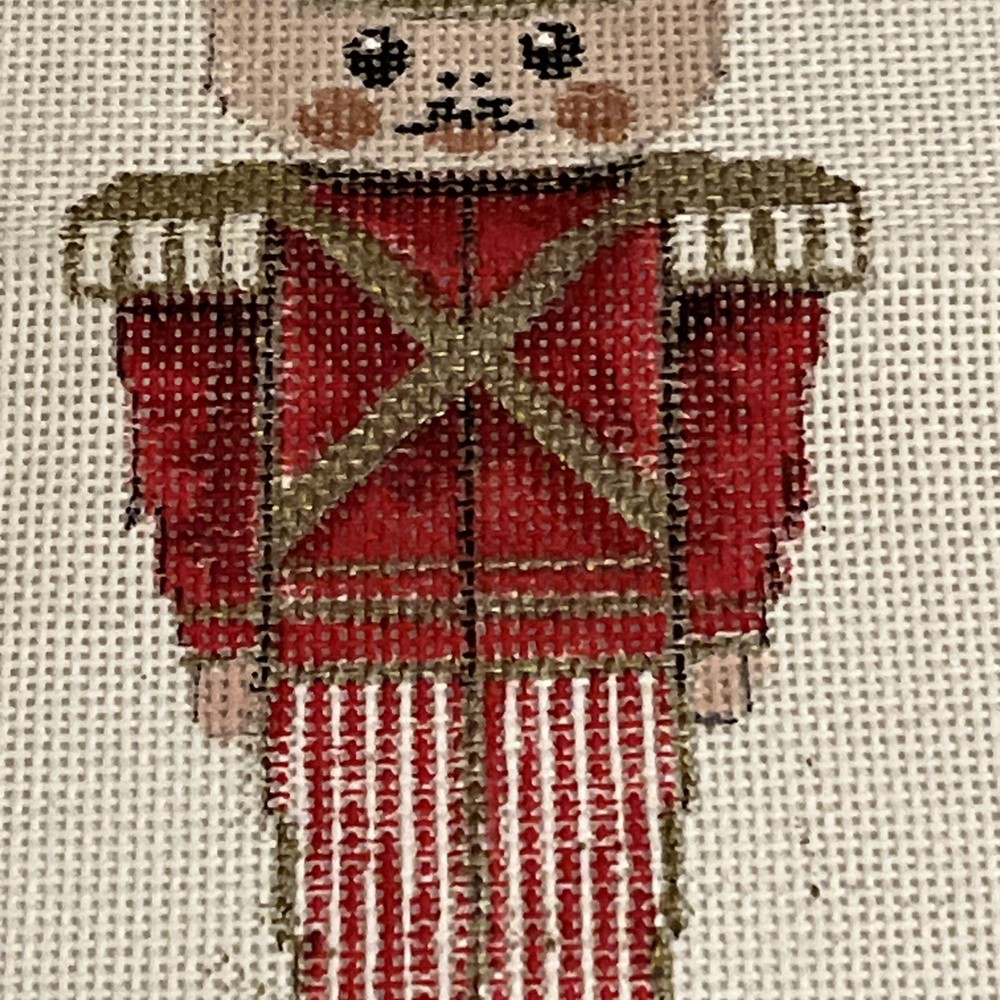 Nutcracker Soldier Needlepoint Canvas Hand Painted 14 Count Mesh