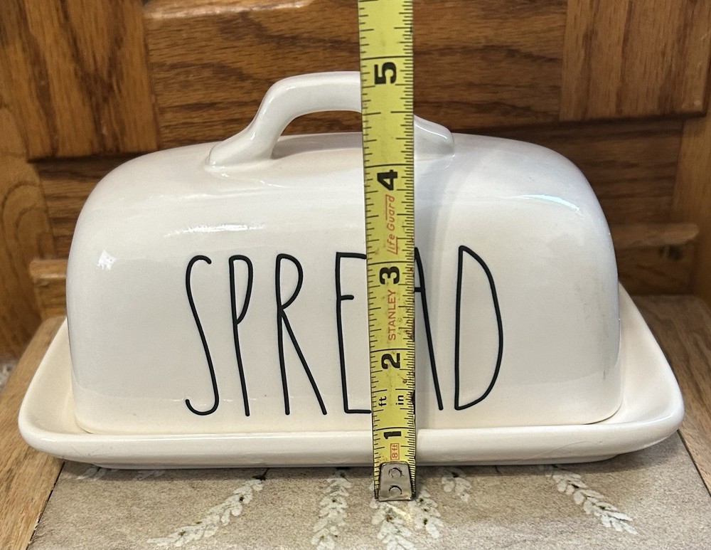 RAE DUNN Script SPREAD Covered Butter Dish Plate