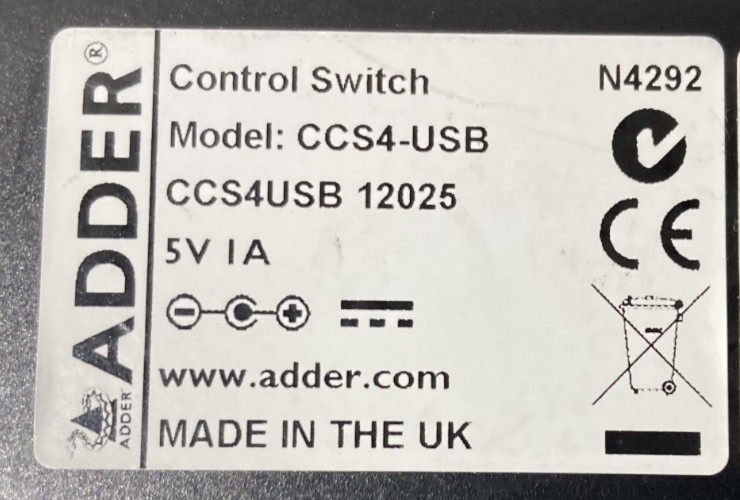 Adder CCS4-USB Command & Control Switch (Unit Only)