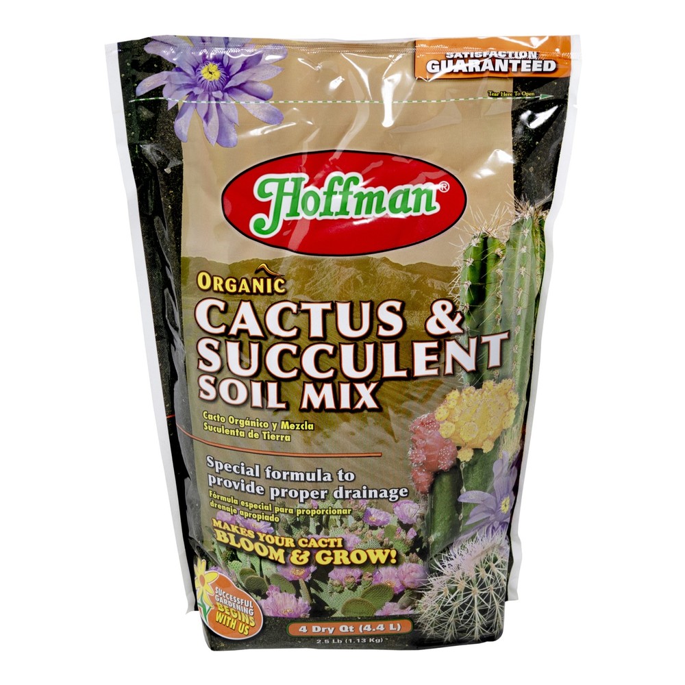 Hoffman Organic Cactus & Succulent Soil Mix — Fast‑Draining, pH‑Balanced, 4qt