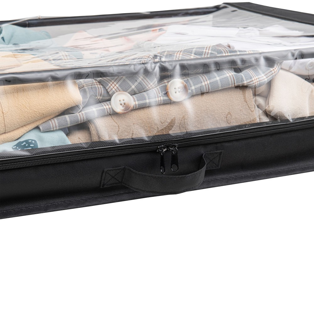 Bed Rolling Storage Container with Transparent Cover Versatile Space Saving