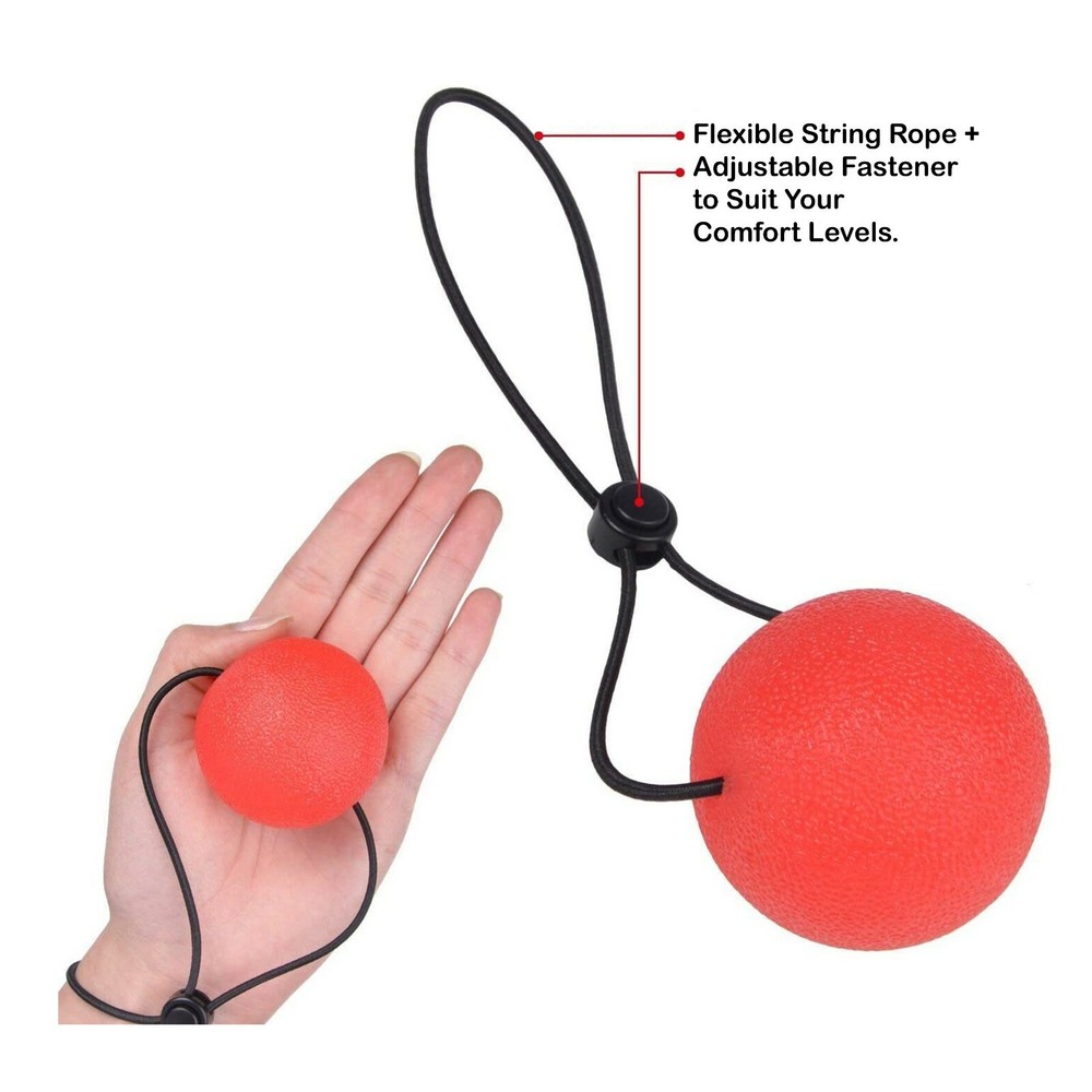 AdorePro Secure Stress Ball On A String 2 Squeeze Balls Hand Grip Therapy Relief