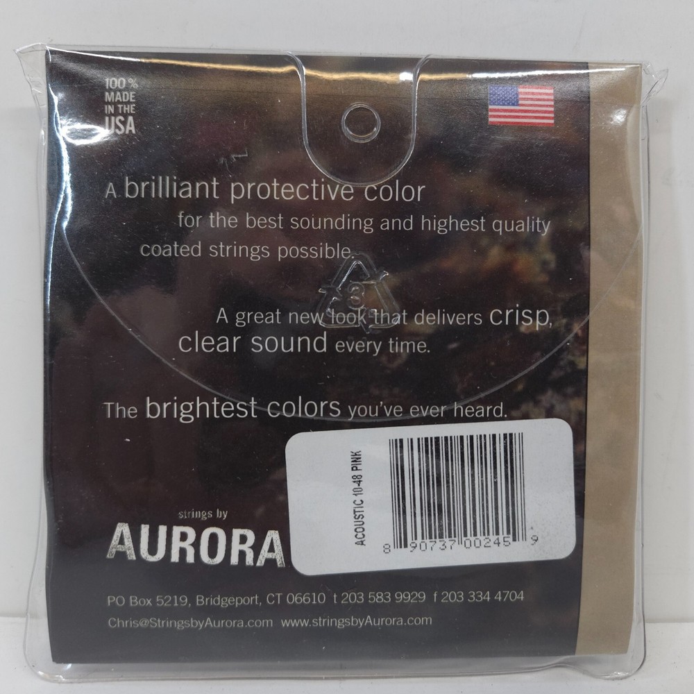 Strings by Aurora Acoustic Guitar Strings 10-48 Pink Coated