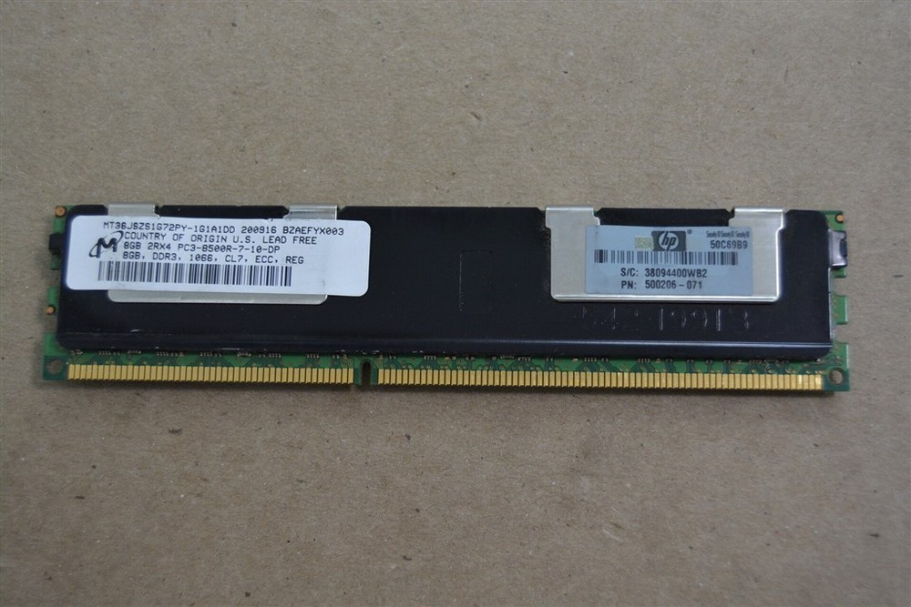 MICRON mt36jszs1g72py-1g1a1dd Shielded Server RAM 8GB DDR3 SDRAM ECC