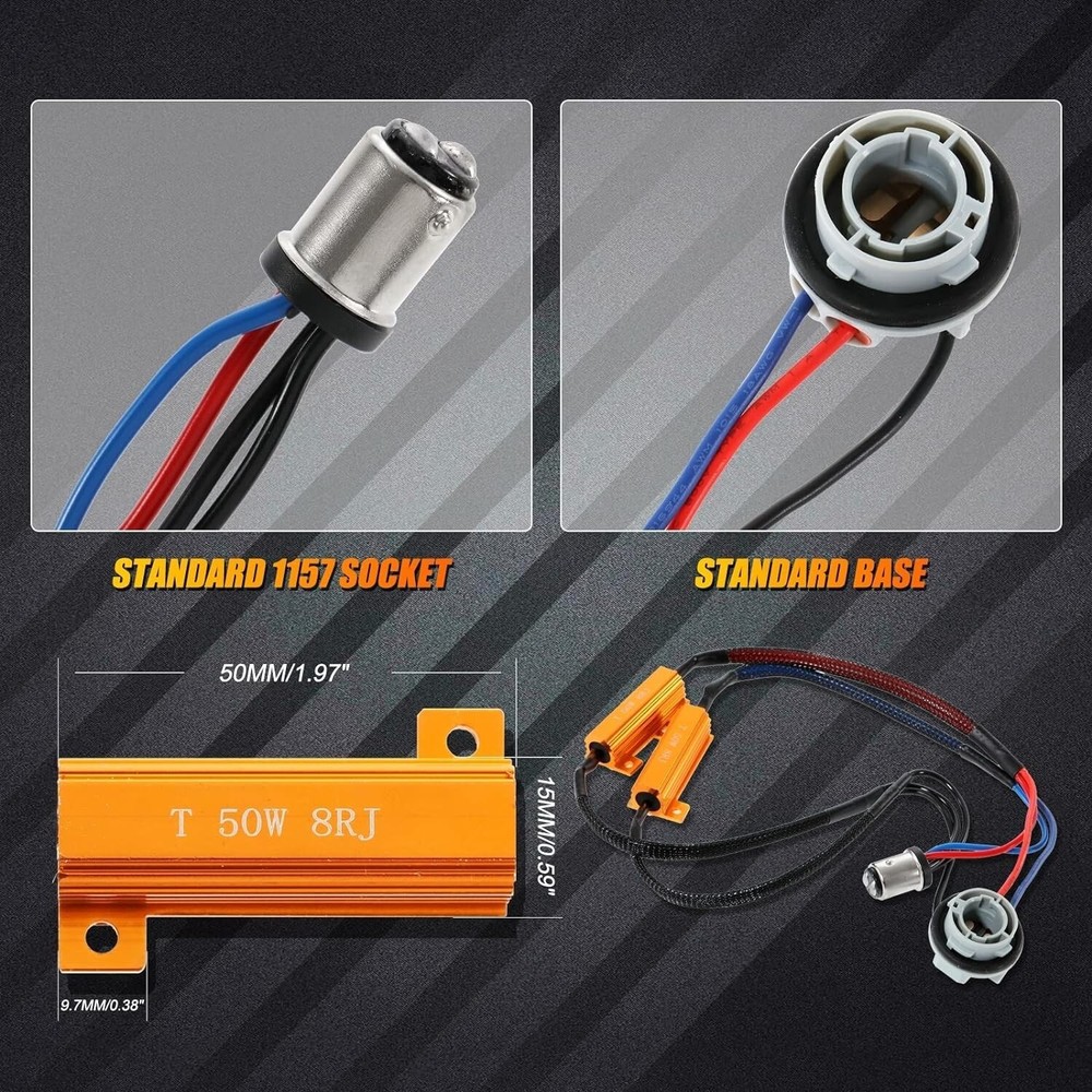 Auxbeam 1157 Anti Flicker Resistor 1157 2057 2357 7528 BAY15D Load Error Decoder