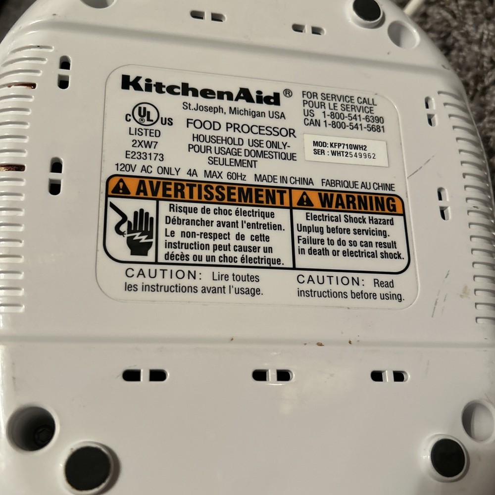 KitchenAid Food Processor KFP710WH2 Replacement Motor Base Only