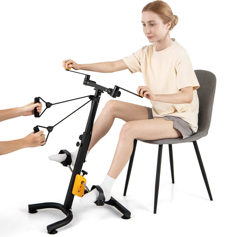 Foldable Pedal Exerciser, Physical Therapy Exercise Bike w/ Adjustable Height