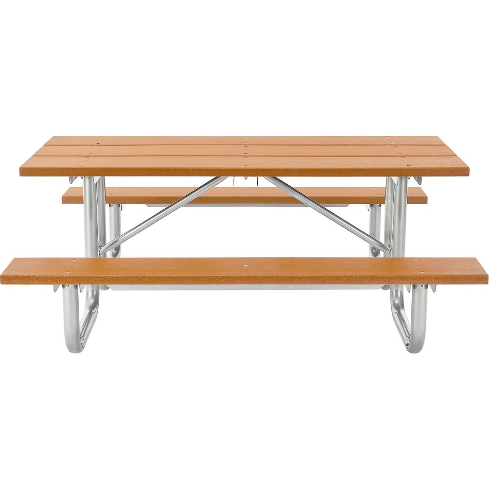 Global Industrial 6' Rectangular Outdoor Picnic Table Recycled Plastic with