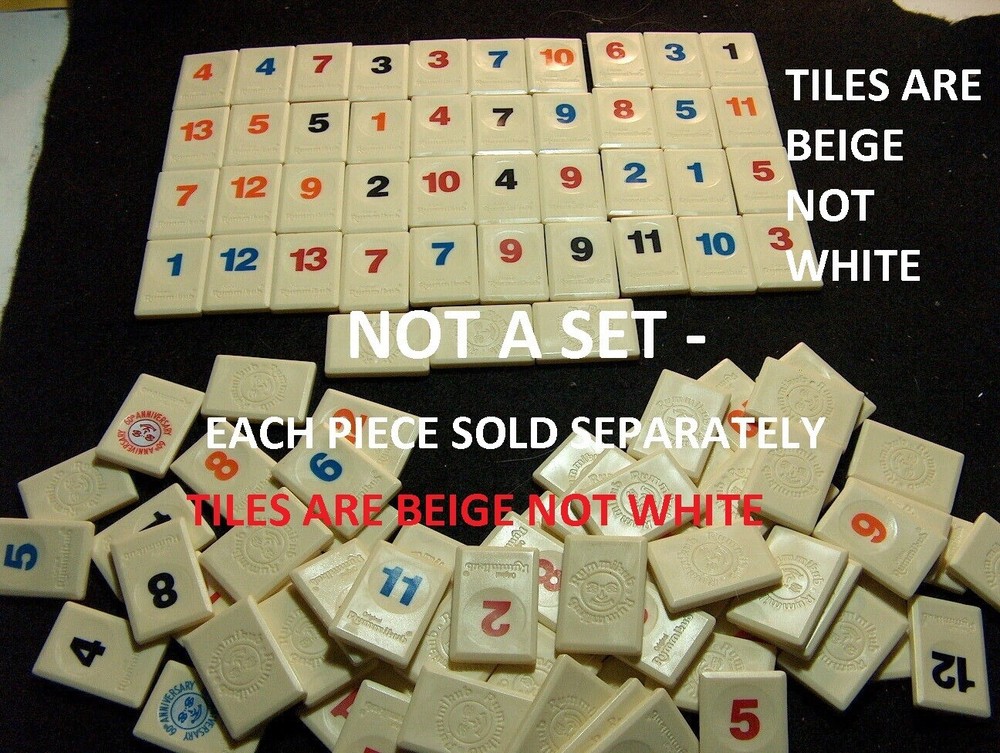 Rummikub Tiles Individual Engraved Back Replacement Game Pieces LOW SHIPPING!!!