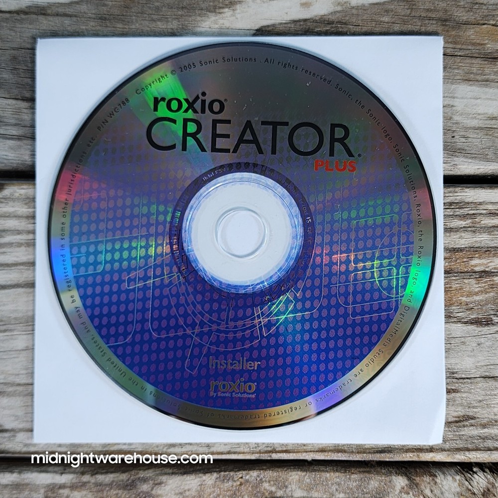 Roxio Creator Plus Sonic Solutions 2005 Dell Reinstall CD Media Software WG788