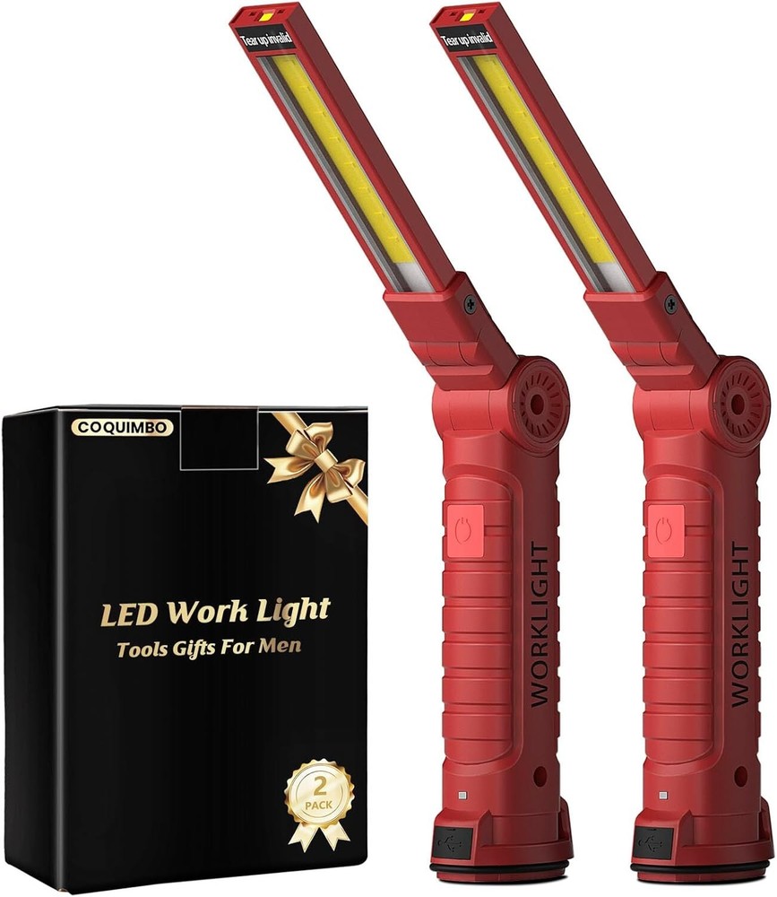Sturdy Rechargeable Work Light with Magnetic Base - 2 Pack for Special Occasions