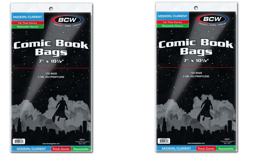 200 - BCW Current Modern Thick 2-Mil Polypropylene Resealable Comic Book Bags