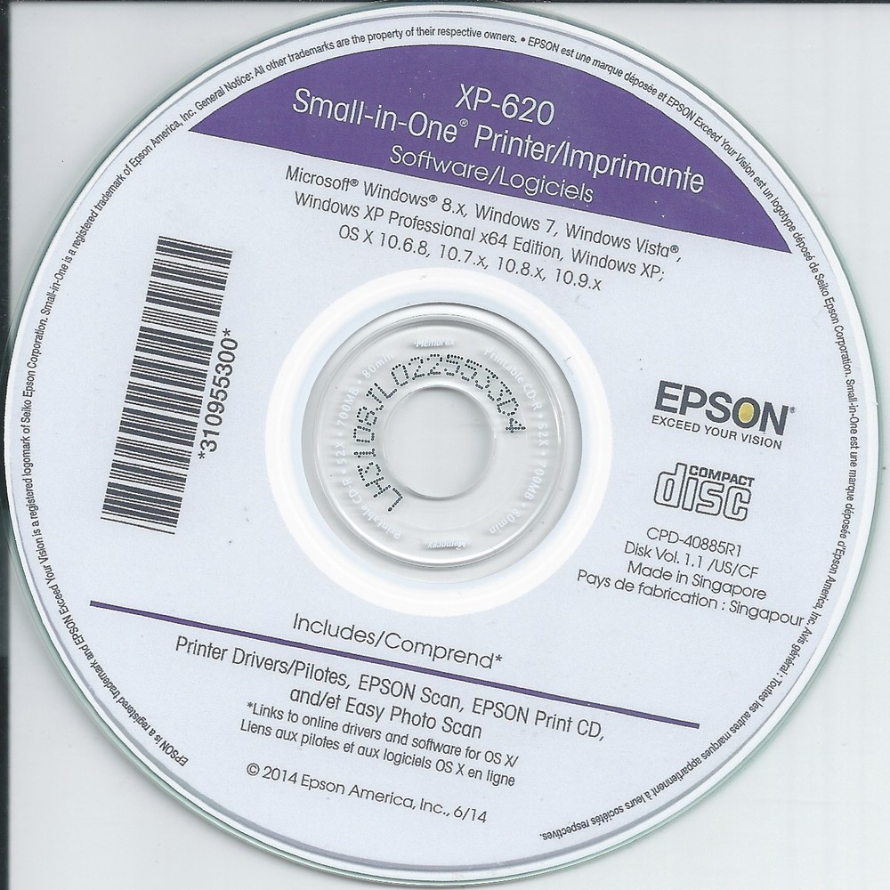 Epson XP-620 BackUP Software for printer
