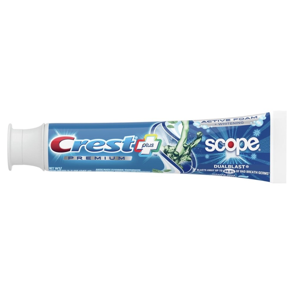 Crest Premium Plus Scope Blast Toothpaste, Mint, 5.2 oz, 3 Pack