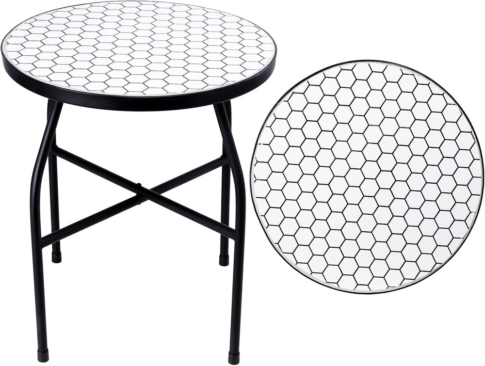 Mosaic Outdoor Side Table Small Patio Table Coffee Table Outside Accent Table