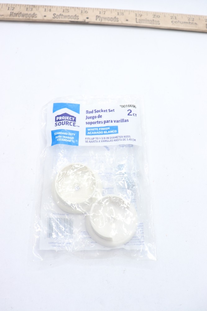(2-Pk) Project Source Fixed Mount Rod Support Socket Set White 0016696