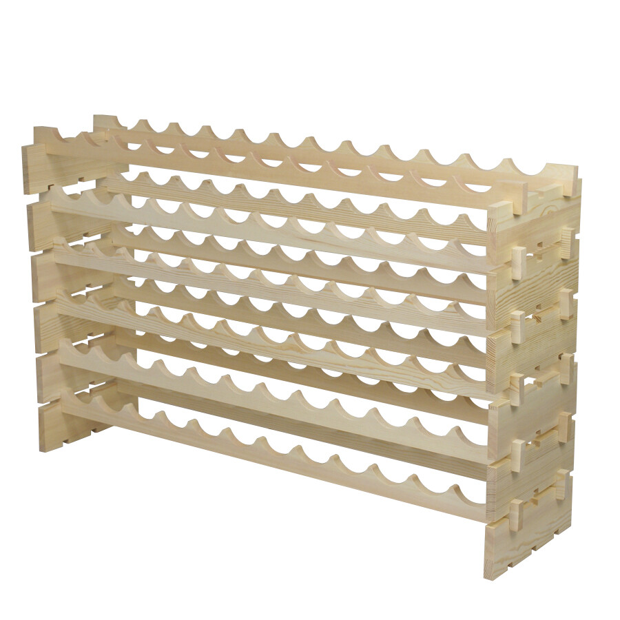 2PCS 72 Bottles Wine Rack Holder Stackable Storage 6 Tier Solid Wood Display