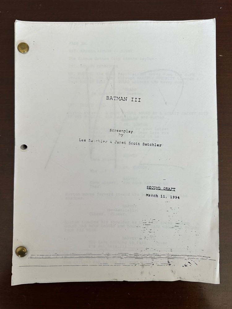 BATMAN 3 III unreleased Film Script Lee Janet Batchler Second Draft 1994 Forever