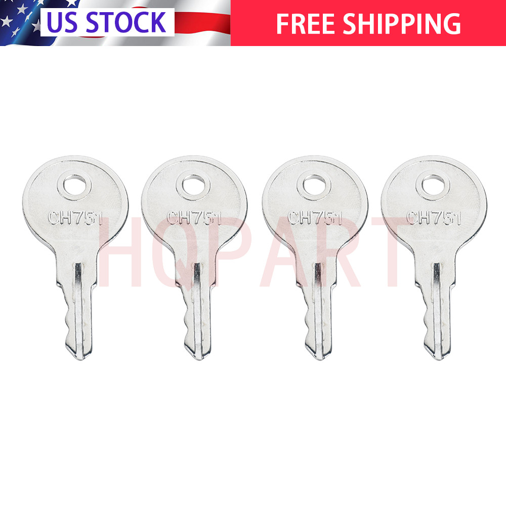 New RV Replacement Baggage Door Key Ch751 RV Compartment Key Standard 4 Keys