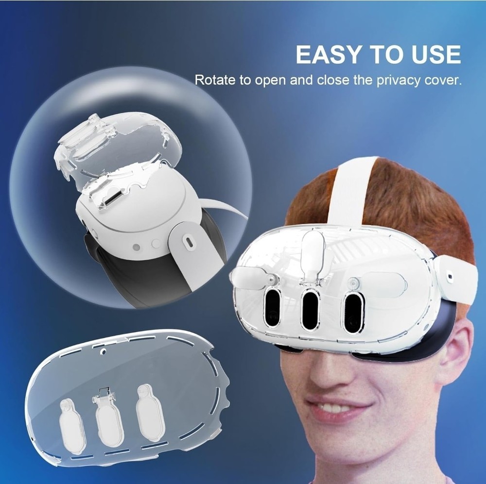VR Headset Shell Protective Cover for Meta Quest 3 Transparent Protective Cover