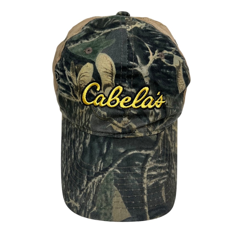 Cabela's Baseball Cap Hat Camoflage Adjustable Strapback Green Men Sz OSFA