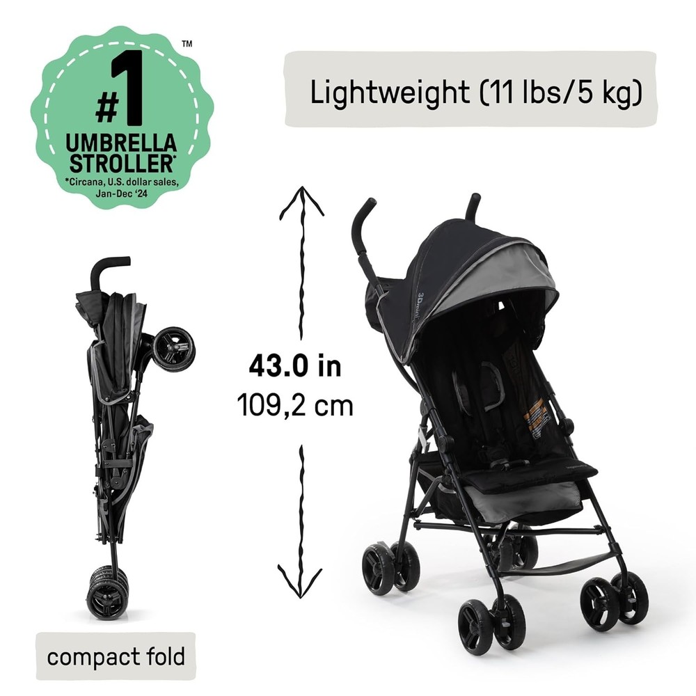 Elegant 3D Mini Stroller - Multi-Position Recline, Adjustable Canopy for Babies